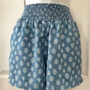 Blue Floral Baggy Shorts